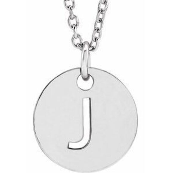 Kazi Luxury 14K White Gold Initial J 16-18